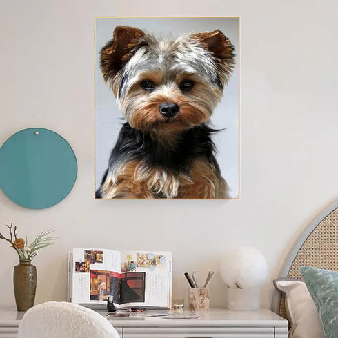 5D DIY Diamond Painting Kits Yorkshire Terrier Diamond Embroidery Cross Stitch Round Mosaic Art Decor 30x40 cm...