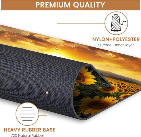 Mouse Pad, Non-Slip Rubber Base Mouse Mat Mousepad Waterproof Gaming Mouse Pad for Wireless Mouse, Computers Laptop Home Office (sunflower)...