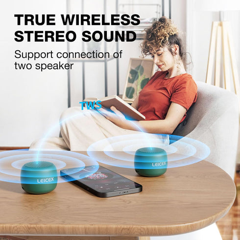 Mini Bluetooth Speaker Wireless,Small Speaker Support TWS Stereo Sound.Portable Speaker for Travel,Gift,Mobile Phone.(Green)...