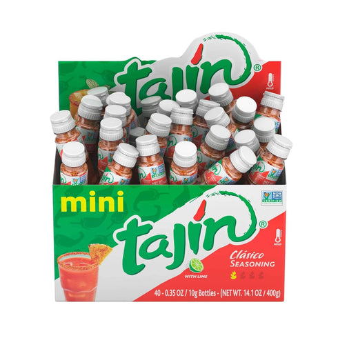 Tajín Clásico Chile Lime Seasoning Mini Display 0.35 oz, 40 Mini Bottles (Pack of 1)...