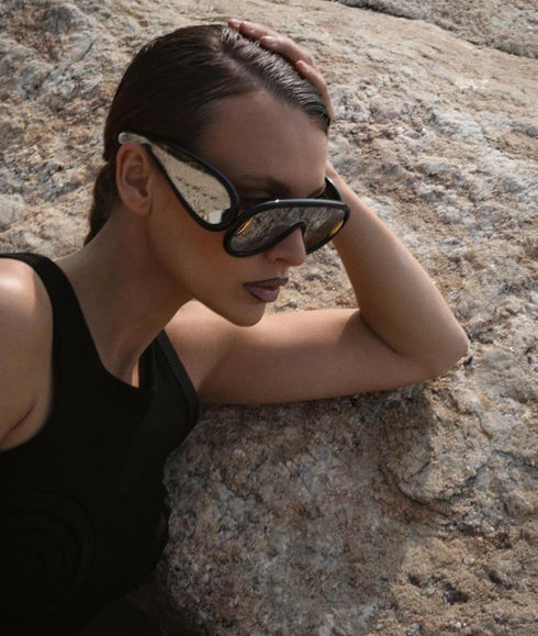Trendy Wave Mask Sunglasses for Women Men Oversized Shield Sun Glasses Fashion Designer Style...