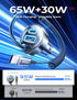 LISEN 65W USB C Car Charger Adapter Fast Charging 5Ft 30W USB C Coiled Cable fit iPhone 15 Charger Fast Charging Car Charger Type C,PD&QC3.0 Car C...