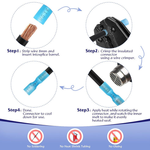 250PCS Heat Shrink Wire Connectors,Electrical Terminals Kit,Waterproof,Automotive Marine Electrical Terminals Kit,Ring Fork Hook Spade Butt Splice...