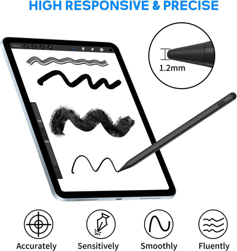 Stylus Pens for Touch Screens, NTHJOYS Active Stylus Pencil for iOS/Android with Magnetic Design Fine Point Stylist Compatible with Apple iPad/Pro...