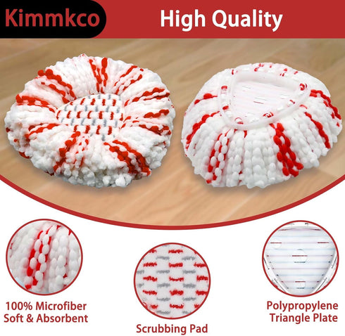 3 Pack Spin Mop Heads Replacement - 40% More Cleaning Power, Spin Mop Replace Refills Compatible with O Cedar Easy Wring 1-Tank System, Deep Clean...