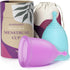 EcoBlossom Reusable Menstrual Cup Set - The Most Reliable Medical Grade Silicone Period Cups - Comfortably use for 12 Hours (Small & Large)...