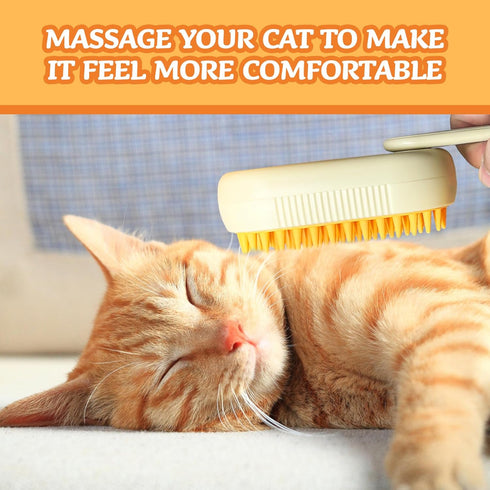 Spray Cat Brush for Shedding - Cat/Dog Steam Brush, Cat Bath Brush, Pet Steam Brush, Cat Brush with Water - Pet Spray Hair Comb, Cat Hair Brush wi...