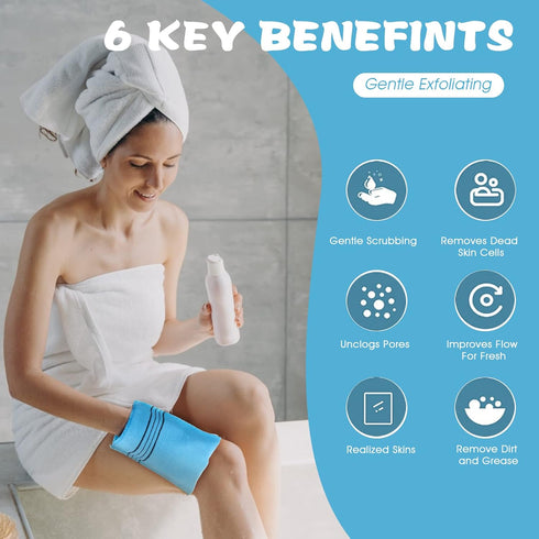 Prasacco 6 Pcs Korean Exfoliating Washcloth, Asian Exfoliating Mitt Bath Glove Washcloth Colorful Exfoliating Cloth Skincare Exfoliating Scrub Bat...