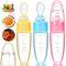 Tondiamo 3 Pieces Baby Food Feeder 3oz Silicone Baby Food Spoon Dispenser with Standing Base for Infant Dispensing and Feeding...