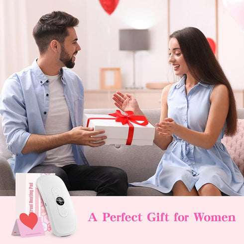 Electric Portable Heating Pad Menstrual: 6 Heat Levels 6 Vibration Modes 30-60 Mins Timer Cordless Heating Pad for Travel Period Cramps Pain Relie...