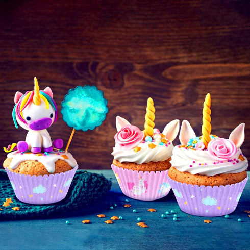 ASTARON 200 Pcs Cupcake Liners for Party Cup Cake Baking Cups Cupcake Case Rainbow Cup Cake Liners for Decorations Girl Kids Birthday Supplies (Li...