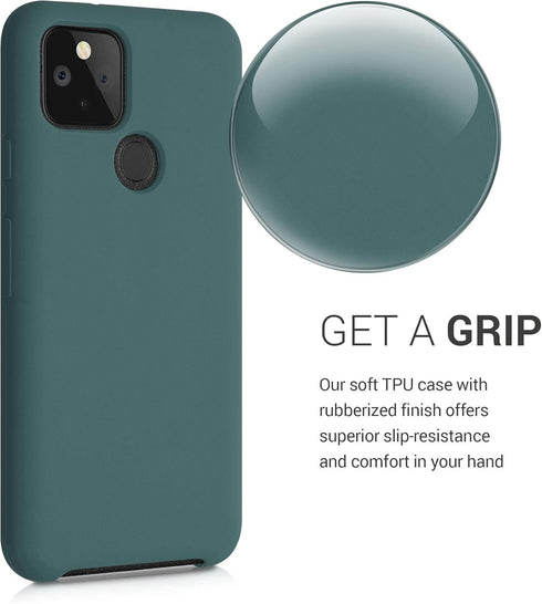kwmobile Case Compatible with Google Pixel 5 Case - TPU Silicone Phone Cover with Soft Finish - Blue Green...