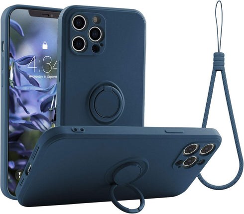 ABITKU Stand Case Compatible with iPhone 12 Pro, 360°Ring Holder (Support Magnetic Kickstand Car Mount) Microfiber Cloth Shockproof Protective for...