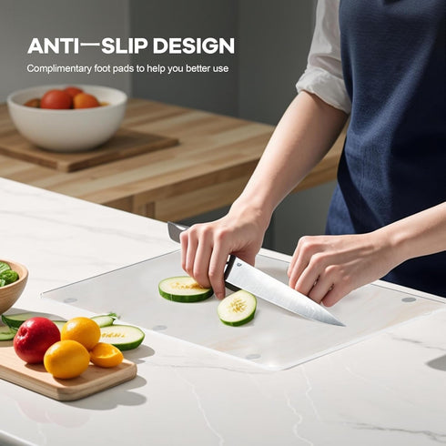 13.8 x 9.8in Acrylic Cutting Board, 3mm Transparent Anti-Slip Clear Cutting Boards for Kitchen Counter, Thickened 3mm Counter Cutting Boards for K...