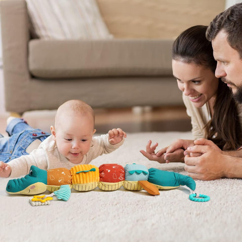 Tummy Time Toys 0-6 Months Baby Musical Stuffed Animal Infant Toys with Ruler Design, Rattle and Multi-Textures, 0-3-6-12 Months Newborn Toys for ...