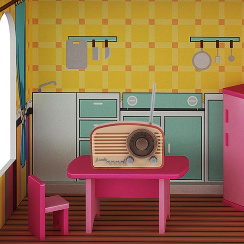 Miniature Vintage Style Radio Figurine Retro Mini Radio Model Tiny Old-Fashion Simulation Radio Toys for Dollhouse Accessories - Brown...