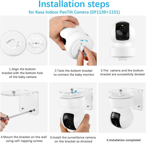 Wall Mount Compatible with TP-Link Tapo C210/ C200 and Kasa Indoor Pan/Tilt Smart Security Camera Bracket/Holder for Home/Apartment...
