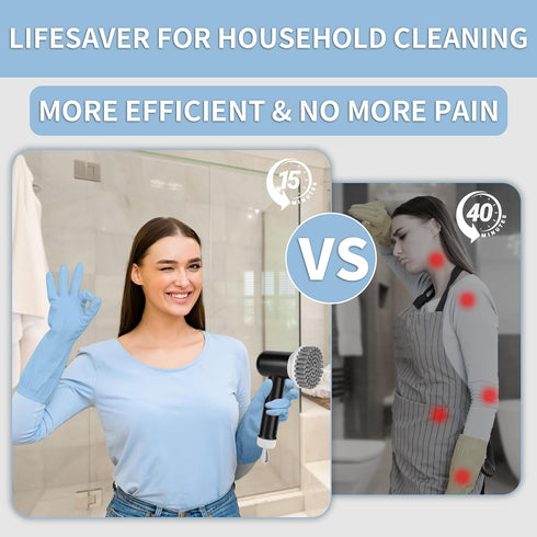 Electric Spin Scrubber, Cordless Shower Scrubber with 3 Replaceable Brushes, Waterproof Power Scrubber for Cleaning Bathroom, Kitchen, Tub, Floor,...