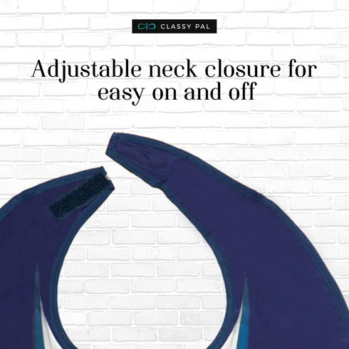 Adult Bibs for Men, Wipe ‘n Wear Clothing Protectors for Eating, Senior Adult Bib Crumb Catcher, Waterproof, Reusable, Washable (Blue Tie)...