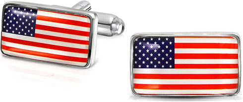 World Traveler Vacation Airplane Globe Flag Usa UK Canada Cufflinks For MenTeens Enamel Stainless Steel...
