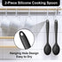 E-far Silicone Cooking Spoon Set of 2, Heat Resistant Kitchen Spoons Utensils Nonstick Mixing Spoon for Baking Stirring Serving, Non-Toxic & Dishw...