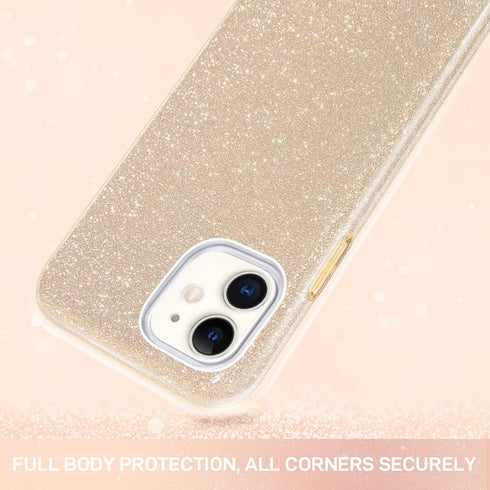 MILPROX Case Compatible for iPhone 11, Bling Sparkly Glitter Luxury Shiny Sparker Shell, Protective 3 Layer Hybrid Anti-Slick Slim Soft Cover for ...