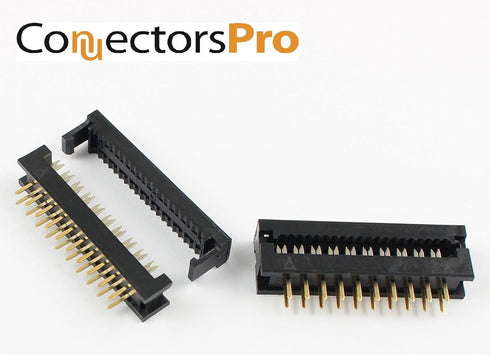 25-Pack IDC 2X10 20 Pins 2.54mm 0.1" Pitch Male Transition Dual Row Plugs for 1.27mm 0.05" Flat Ribbon Cable FD 20P 25-PK...