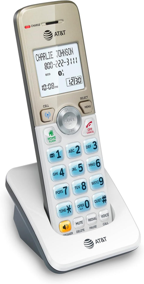AT&T DL70019 Accessory Handset for DL72x19 Phone with Bluetooth Connect to Cell, Call Blocking, 1.8" Backlit Screen, Big Buttons, intercom, and Un...