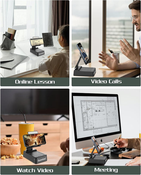 Wireless Bluetooth Speakers with phone Stand? Portable cell phone holder with bluetooth speaker for Home,Office,Outdoor?Gifts for men women (Black...
