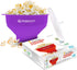 Collapsible Silicone Microwave Hot Air Popcorn Popper Bowl With Lid and Handles (Purple)...