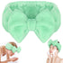 Shintop Makeup Headband, Soft Face Wash Headband with Cute Bow Elastic Spa Headband for Skincare Facial Mask Showers?Light Green?...