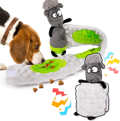 Dog Puzzle Toys, Crinkle Paper Squeaky Dog Toys for Boredom and Stimulating, Enrichment Snuffle Treat Dispensing Interactive Dog Toy, No Stuffing ...