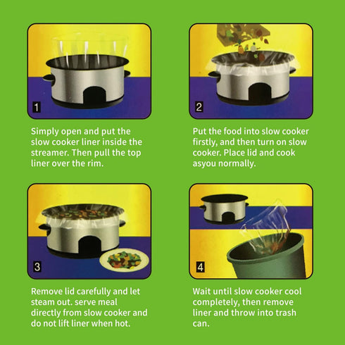Slow Cooker Liners Disposable Cooking Bags Small Size Pot Liners Fit 1QT to 3QT Suitable for Oval & Round Pot (10)...