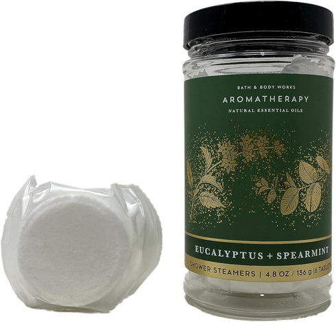 Bath & Body Works Shower Steamers 4.8 OZ / 136 G Bottle ( 6 Tablets ) - Pick Your Scent (Eucalyptus + Spearmint)...