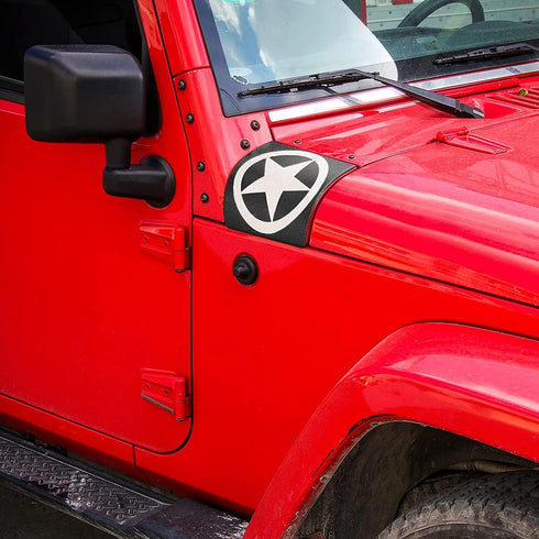 JeCar Cowl Body Armor Cowl Cover Side Guards for 2007-2017 Jeep Wrangler JK & Unlimited - Pair (White)...