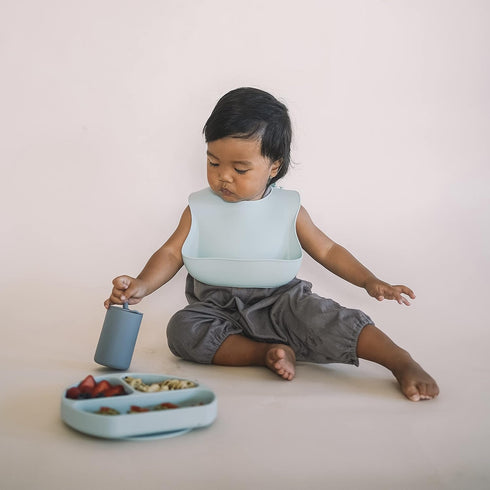 Silicone Bib Set - Adjustable Waterproof Bibs - Set of 2...