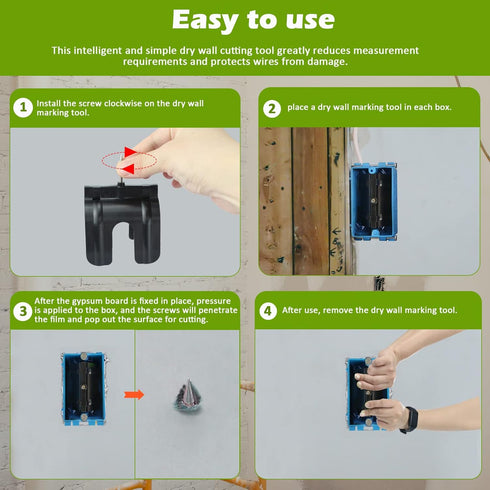 Outlet Marker for Drywall Installation Easy Drywall Marking Tool for Electrical Outlets Electric Wire Protection Made with Strong ABS Plastic No M...