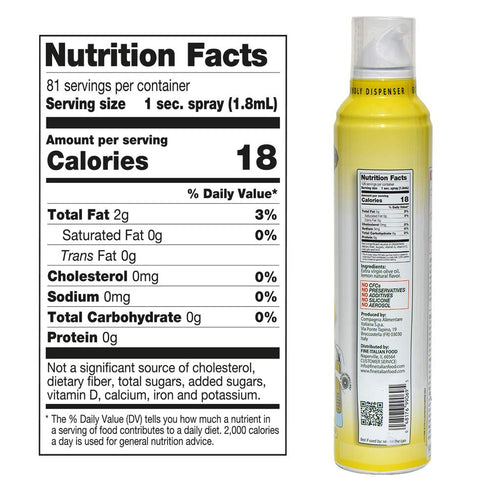 Mantova Spray 100% Extra Virgin Olive Oil Lemon 8 Ounce...