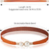 6 Pieces Women Skinny Waist Belts Stretch Waist Buckle Belts Thin Elastic Waist Cinch Belts Retro Faux Leather Waist Band with Metal Buckle for Wo...