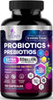 Daily Probiotic and Prebiotic Supplement 60 Billion CFU Capsule for Women & Men - 10 Diverse Strains - Acidophilus Prebiotics & Probiotics for Dig...