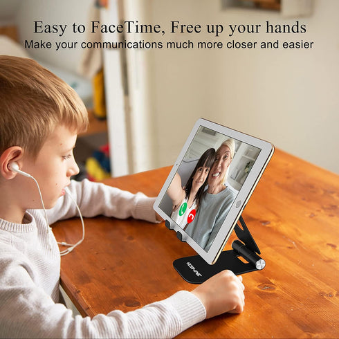 YOSHINE Cell Phone Stand, Upgraded Phone Stand for Desk, Adjustable Tablet Stand, Foldable Portable Aluminum Phone Holder, Cradle, Dock for All iP...