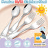 Toddler-Utensils-Kids-Silverware-Set, 8 PCS 18/10 Stainless Steel Toddler Forks and Spoons, Round Edges Children Cutlery Set with Dog & Cat Patter...