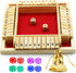 Dice Game Shut The Box Game Wooden Board Game with 10 Dices,a Classic 4 Sided Family Math Game for 2-4 Players Dice Board Game Shut-The-Box,Red(Ki...