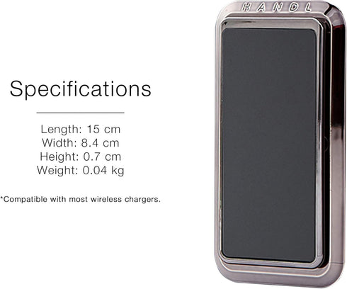 HANDL New York HANDLstick Space Gray Grip and Stand for Smartphone...