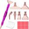 Heyseri 14PCS Diamond Painting Pen Accessories Tools Set Ergonomic Diamond Art Pen Exquisite Stainless Steel Metal Pen Tips and 6 Painting Glue Cl...