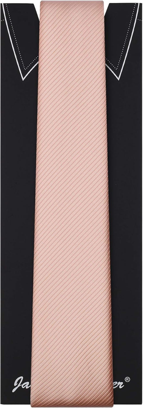 Jacob Alexander Men's Tone on Tone Corded Slim Neck Tie...