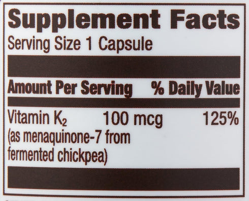 Amazon Elements Vitamin K2 100 mcg, Vegan, 65 Capsules, 2 month supply (Packaging may vary)...