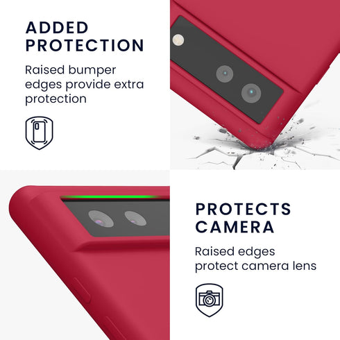 kwmobile Case Compatible with Google Pixel 6 Case - TPU Silicone Phone Cover with Soft Finish - Sweet Cherry...