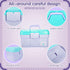 11in Mutipurpose Storage Box Organizer with Removable Tray, Portable Small Craft Box with Handle, Plastic Clear Tool Box Art Case for Makeup, Sewi...