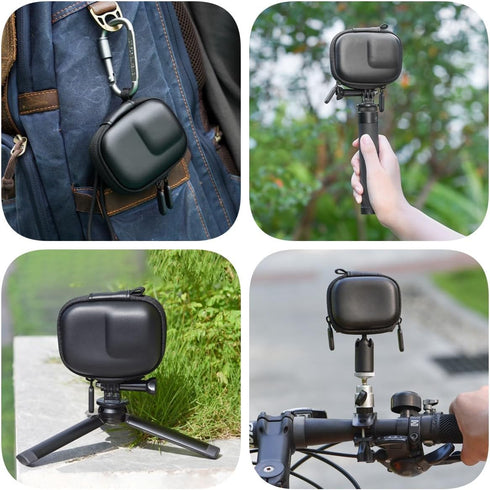 Mini Carrying Case for DJI OSMO Action 4/Action 3, Portable Storage Bag for GoPro 12/11/10/9, PU Hard Shell Travel Case with Wrist Strap for Actio...